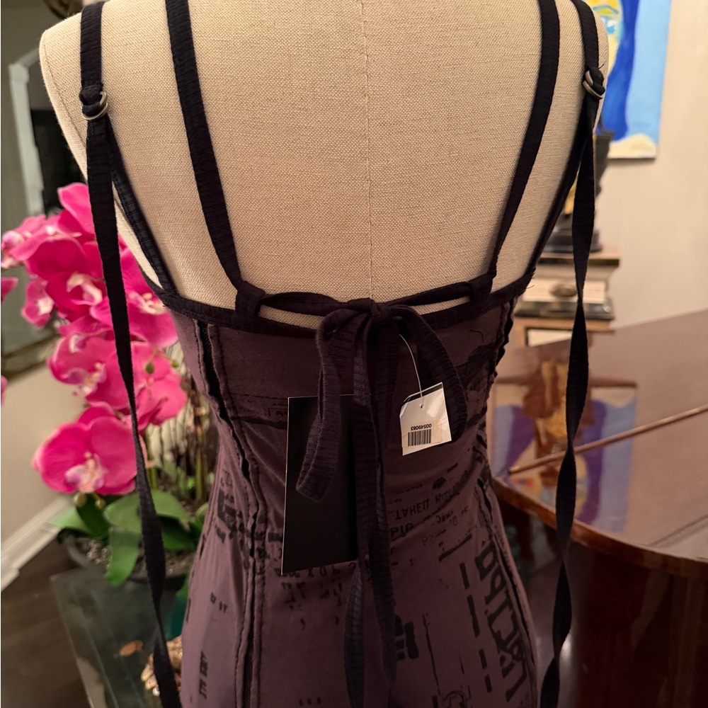NWT Salvage Purple Graphic Mini Dress Tank Top - Picture 6 of 12